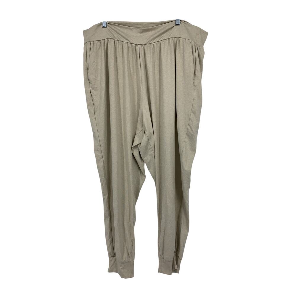 DSG High Rise Jogger Pants Womens 2X Beige Heathered Loose Fit Tapered Leg